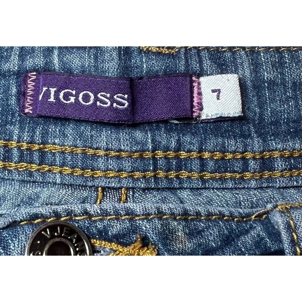 Vigoss Cuffed Hem Capri Jeans Womens Size 7 Blue Denim Distressed Casual - Picture 4 of 16